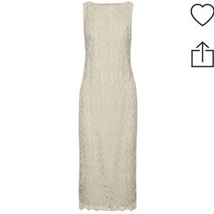 Alice + Olivia Alva Grey Metallic Crochet High Neck Formal Gown Dress